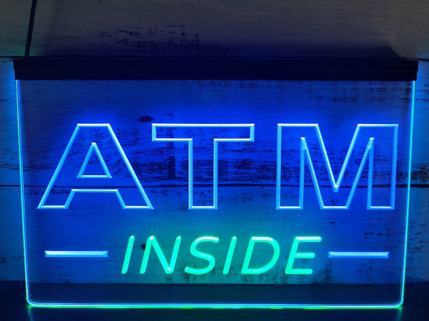 Neon Sign Dual Color ATM Machine Inside Store Shop Wall Desktop Decor