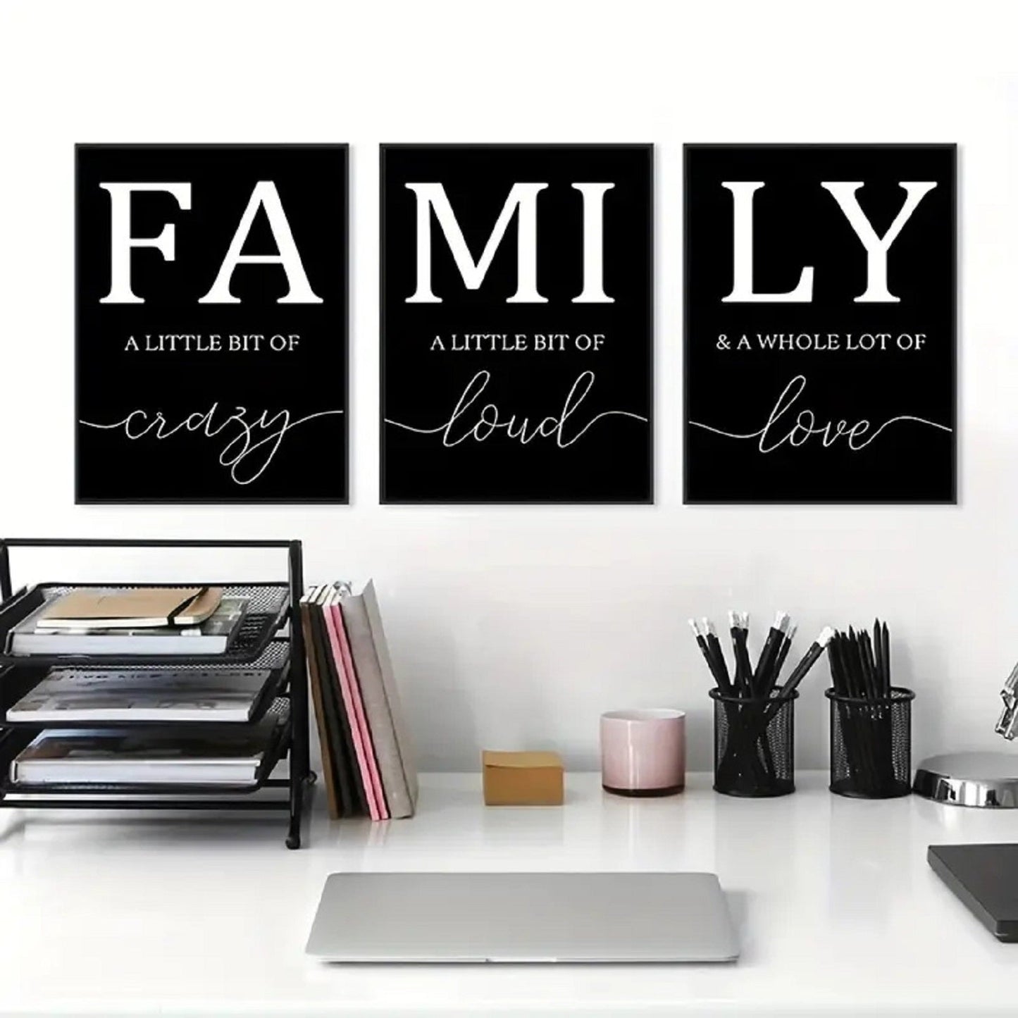 Print Art On Canvas Family Writing Wall Hanging Home Decor NO FRAME
