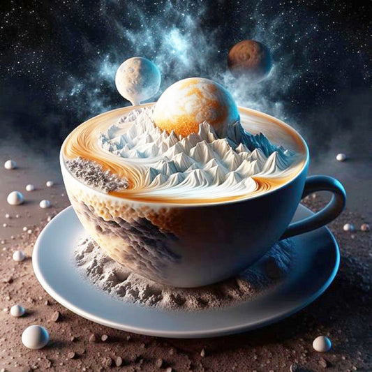 DIY Diamond Painting Coffee Cup Planets Stars Diamond Painting Kit Wall Art hu1474