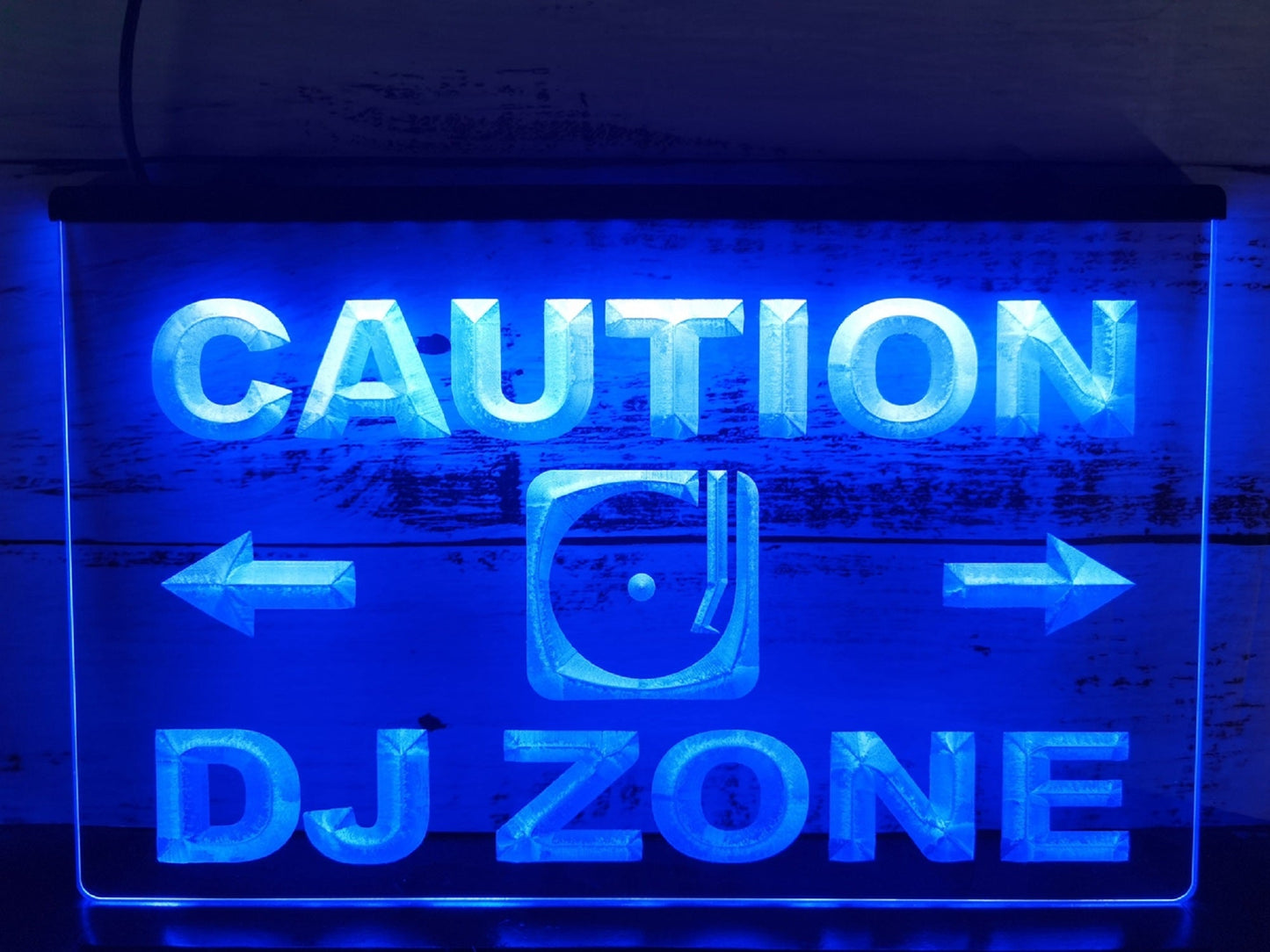 Neon Sign Caution Dj Zone Home Studio Music Wall Desktop Decor
