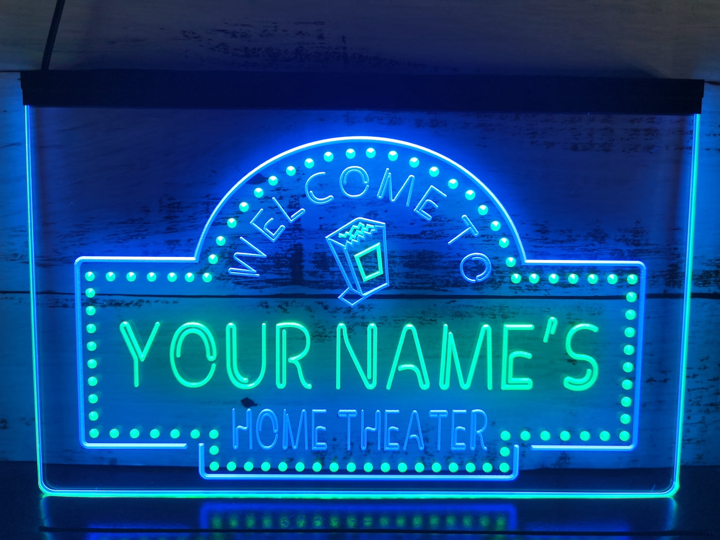 Neon Sign Dual Color Your Name Custom Home Theater Wall Desktop Decor