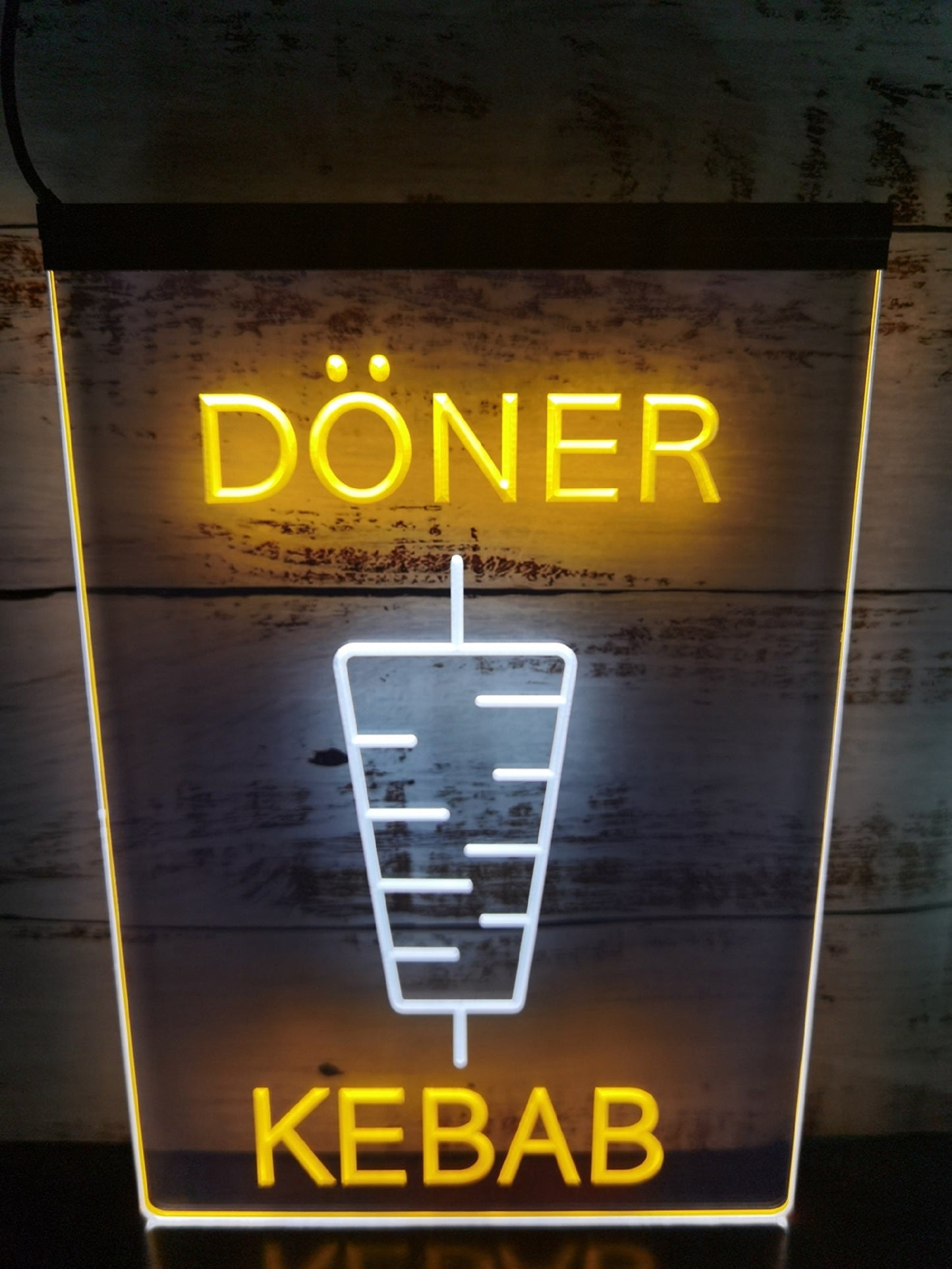 Neon Sign Dual Color Doner Kebab Restaurant Fast Food Shop Wall Decor