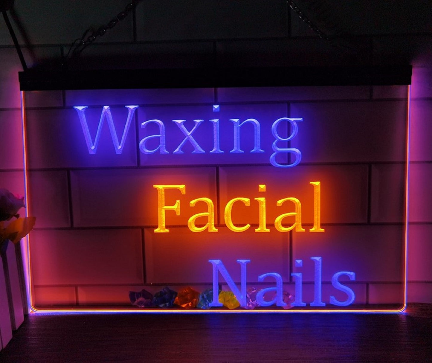 Waxing Facial Nails Neon Sign Dual Color Spa Beauty Shop Decor On/OFF Switch Many Colors Free Shipping