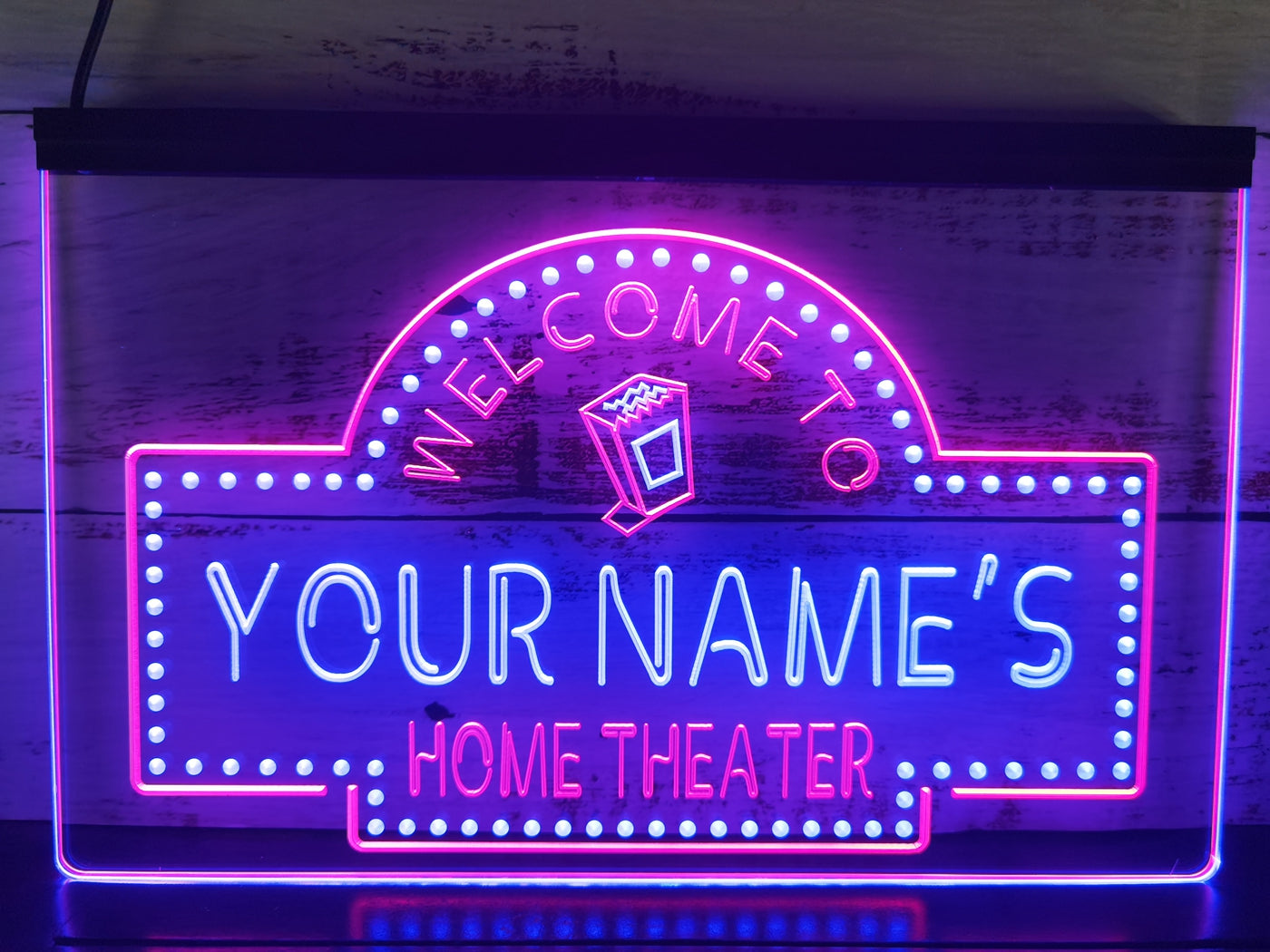 Neon Sign Dual Color Your Name Custom Home Theater Wall Desktop Decor