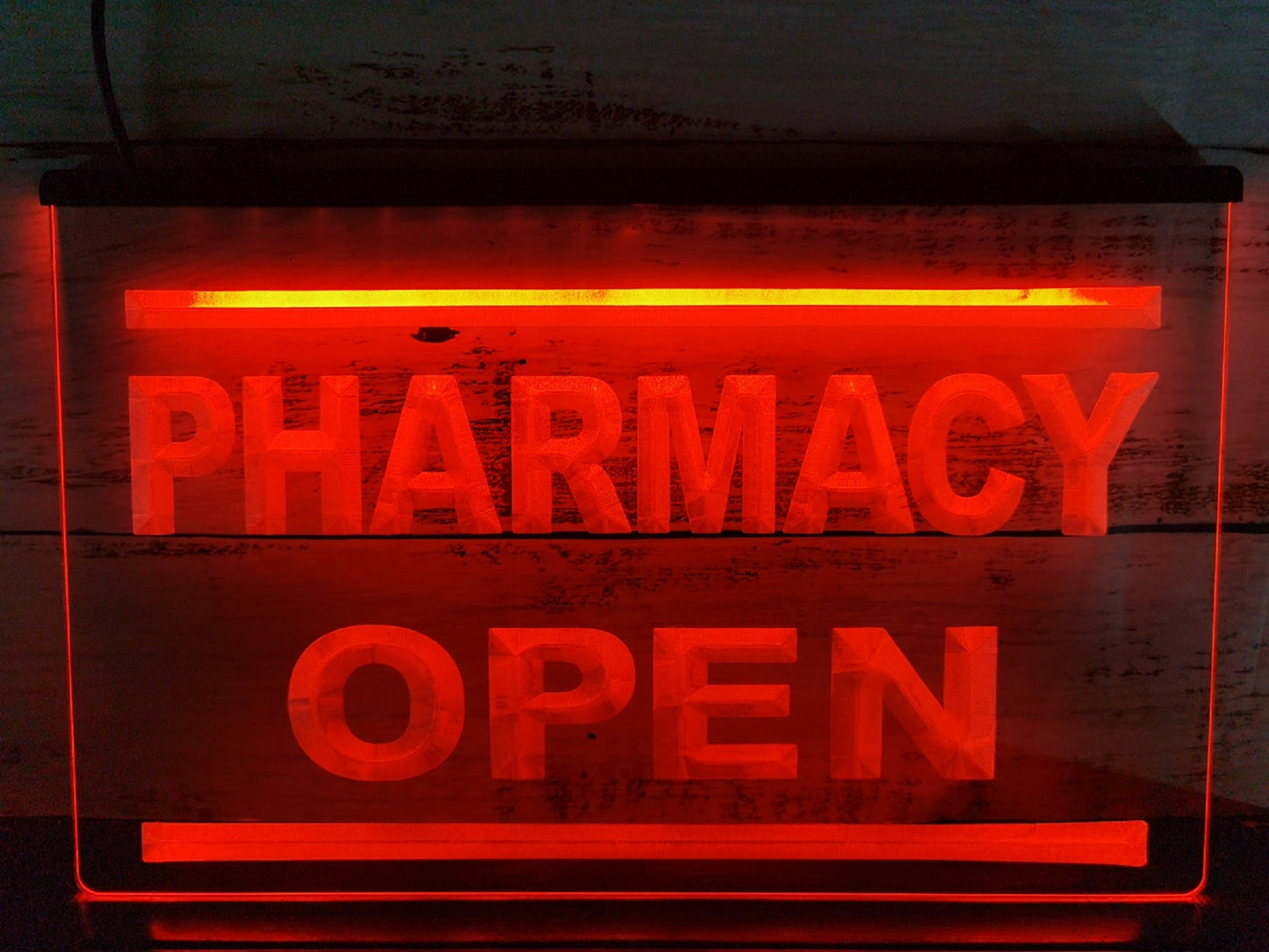 Neon Sign Pharmacy Open Wall Hanging Desk top Decor