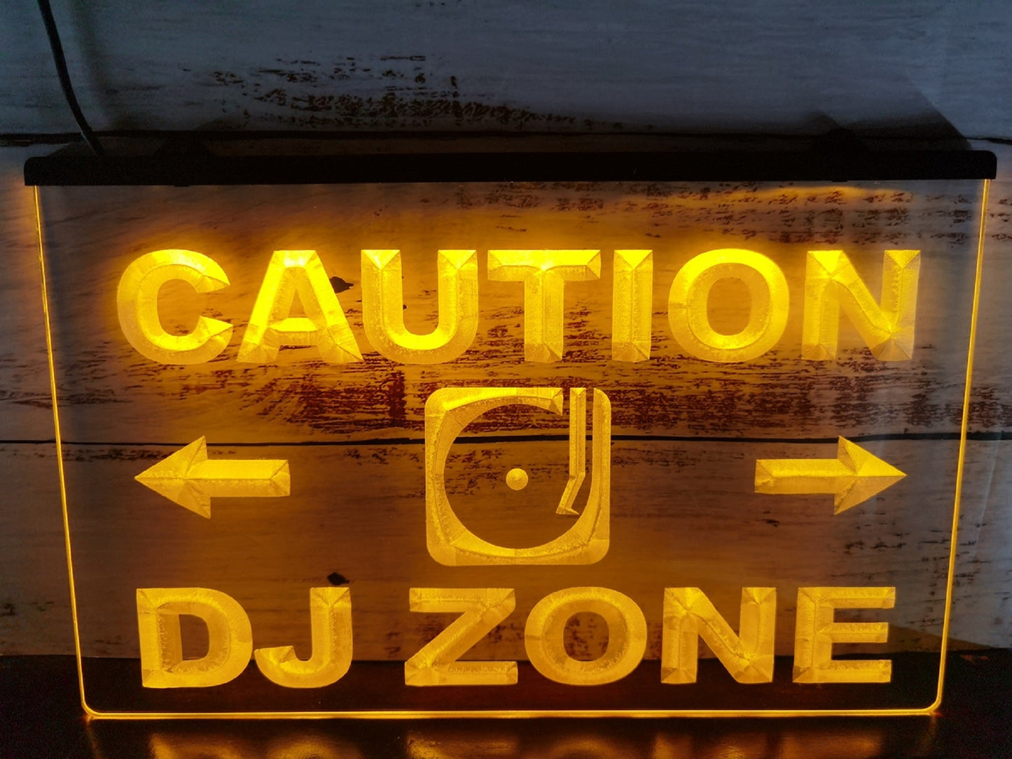 Neon Sign Caution Dj Zone Home Studio Music Wall Desktop Decor