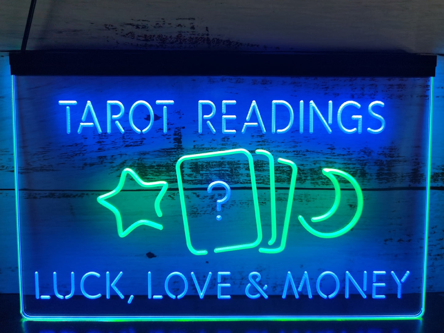 Neon Sign Dual Color Tarot Readings Luck Love Money Wall Desktop Decor