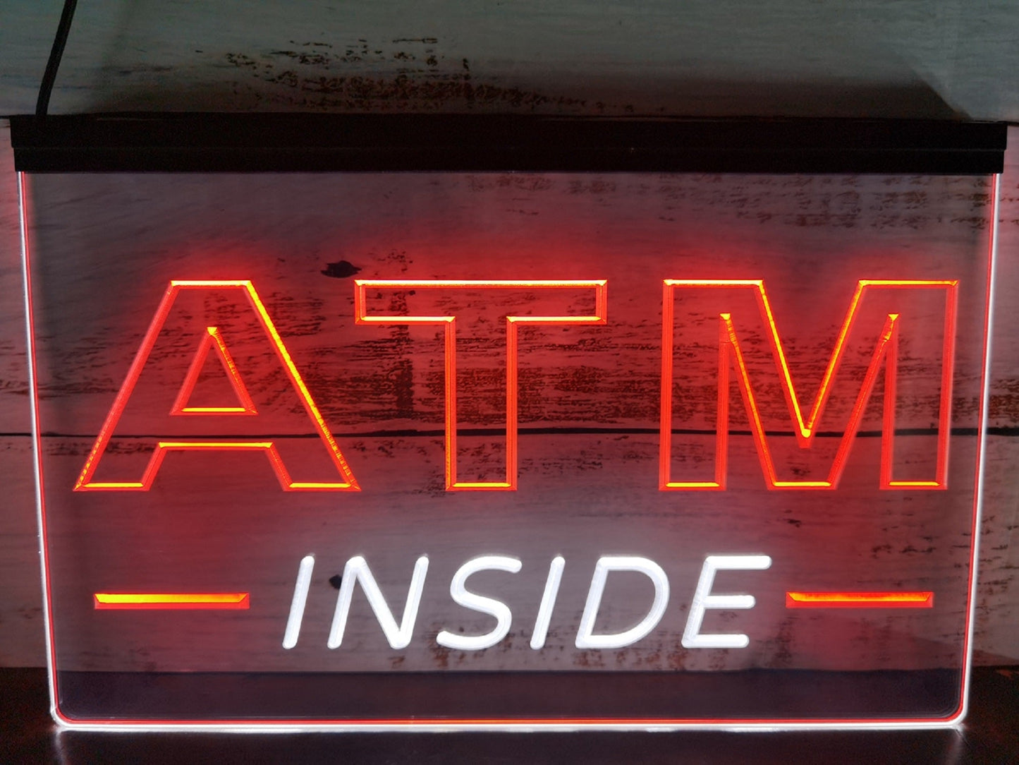 Neon Sign Dual Color ATM Machine Inside Store Shop Wall Desktop Decor