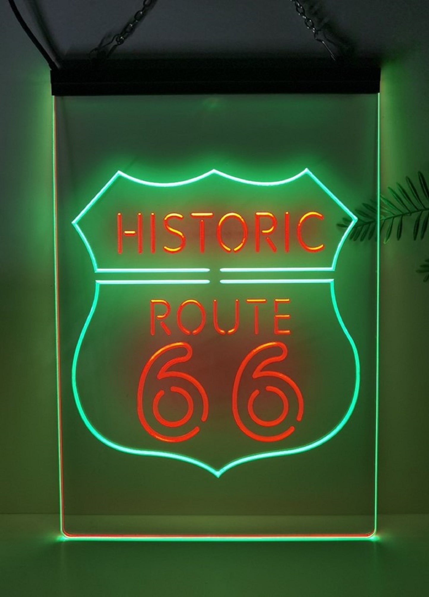 Neon Sign Dual Color Historic Route 66 Home Wall Desktop Decor Free Shipping