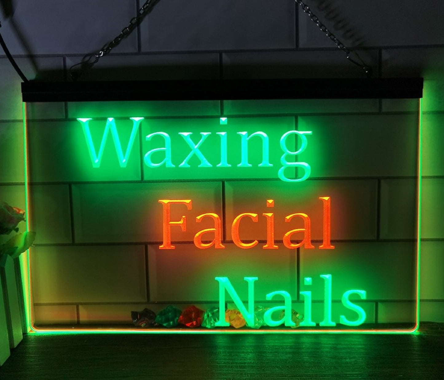 Waxing Facial Nails Neon Sign Dual Color Spa Beauty Shop Decor On/OFF Switch Many Colors Free Shipping