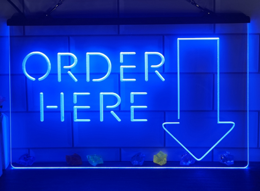 Neon Sign Order Here Store Shop Wall Desktop Decor Free Shipping