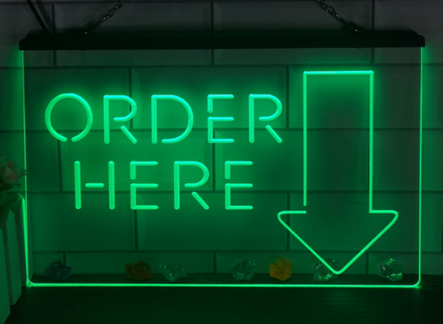 Neon Sign Order Here Store Shop Wall Desktop Decor Free Shipping