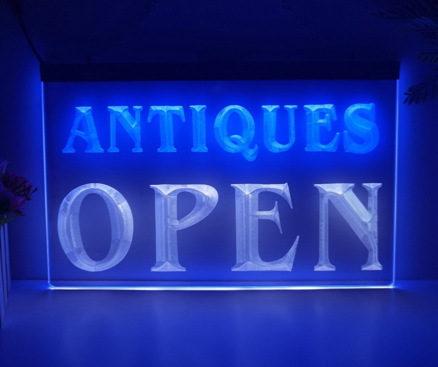Neon Sign Dual Color Antiques Open Wall Desktop Decor Free Shipping