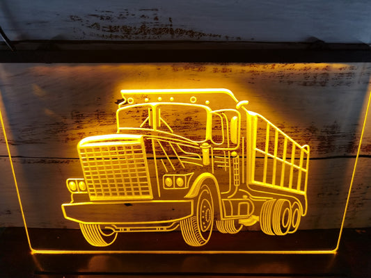 Neon Sign Dump Truck Car Wall Hanging Table Top Decor Free Shipping