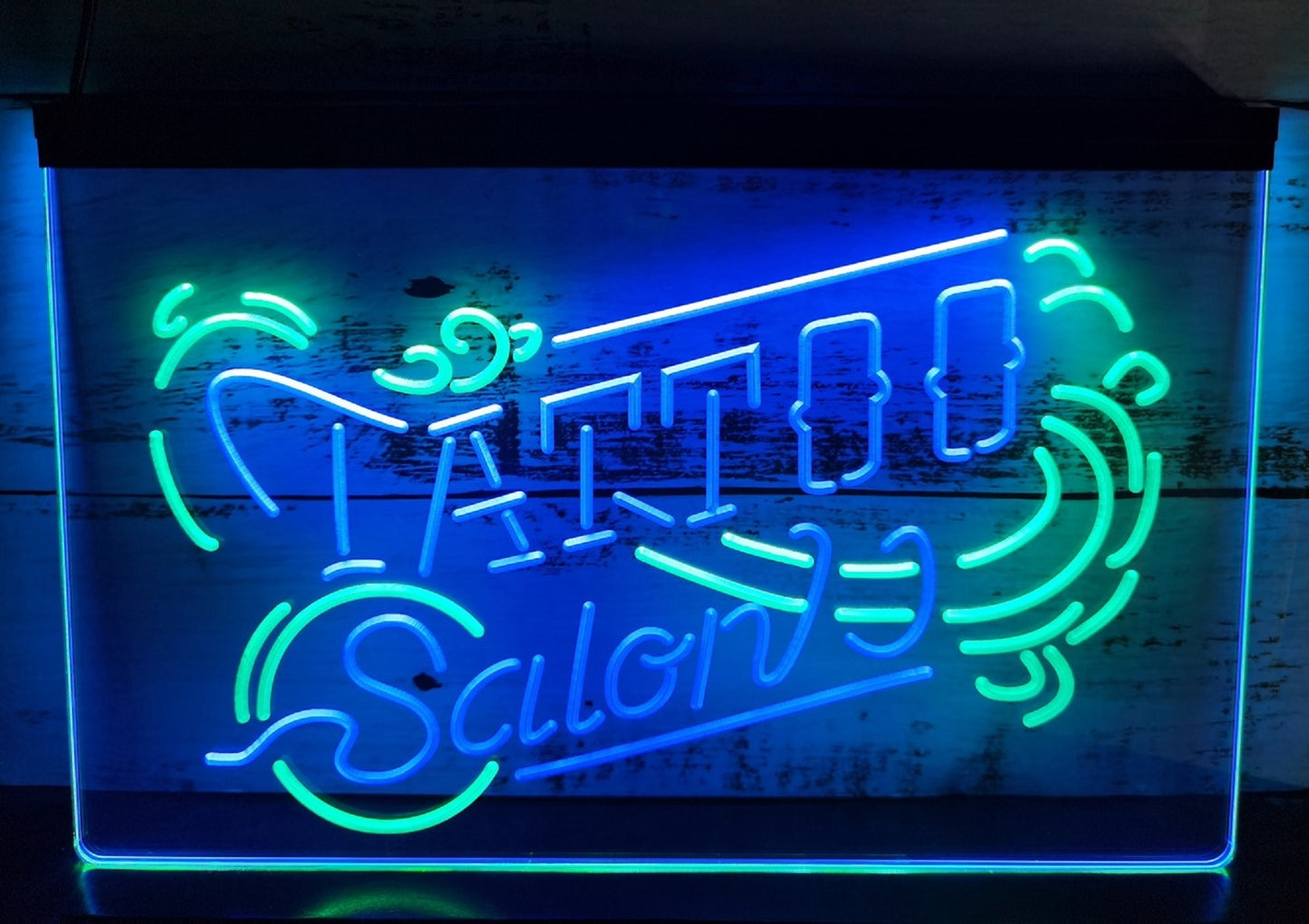 Neon Sign Dual Color Tattoo Salon Wall Desktop Decor Free Shipping