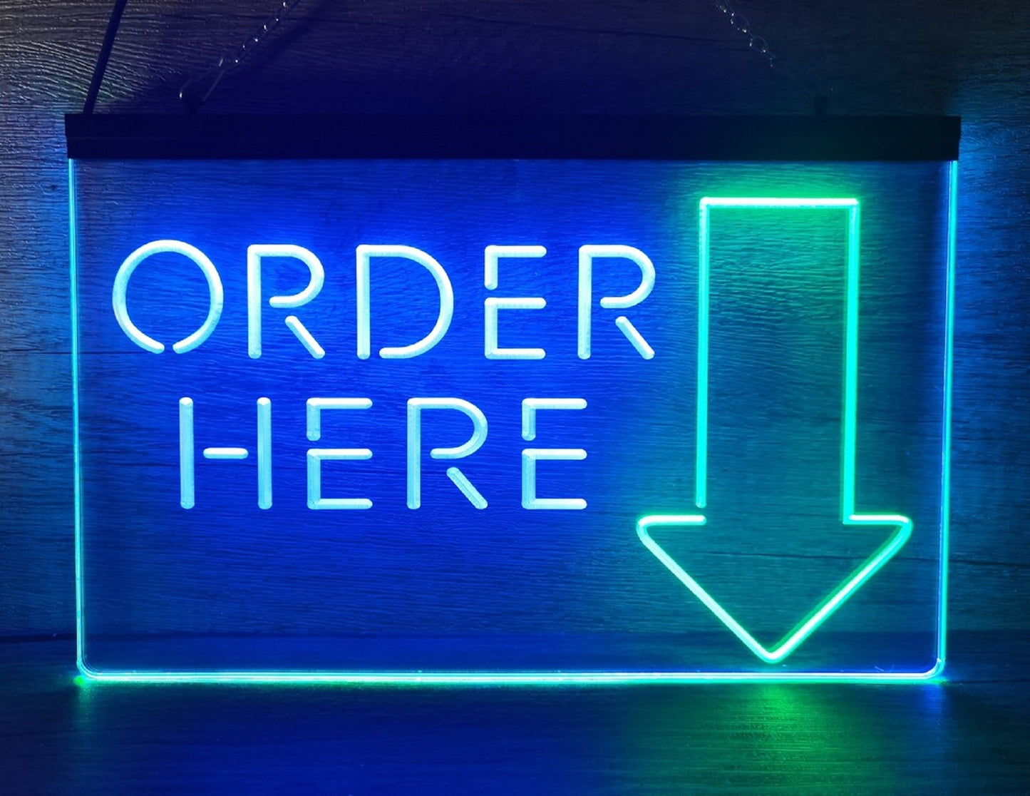 Neon Sign Dual Color Order Here Store Shop Wall Desktop Decor Free Shipping