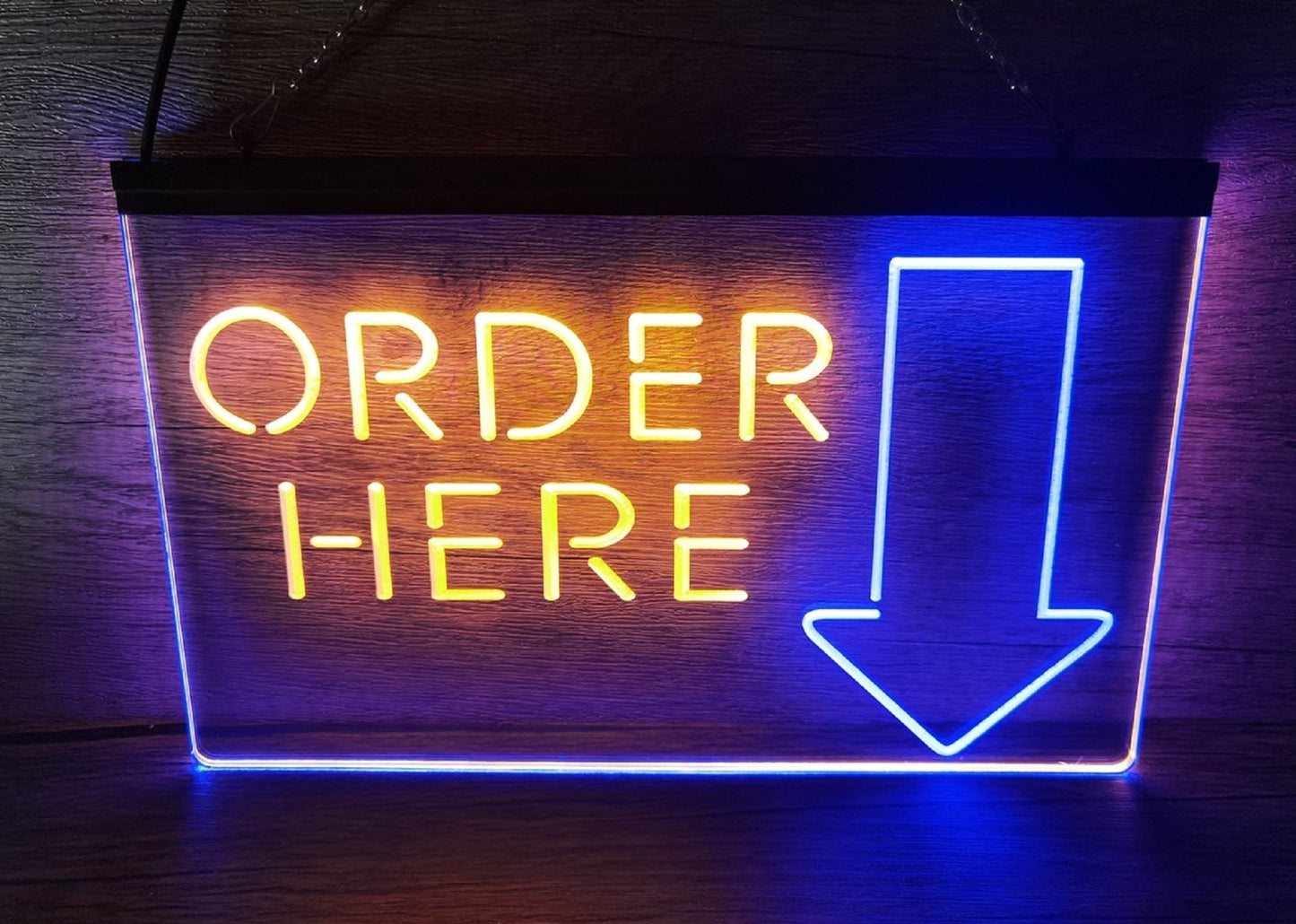 Neon Sign Dual Color Order Here Store Shop Wall Desktop Decor Free Shipping