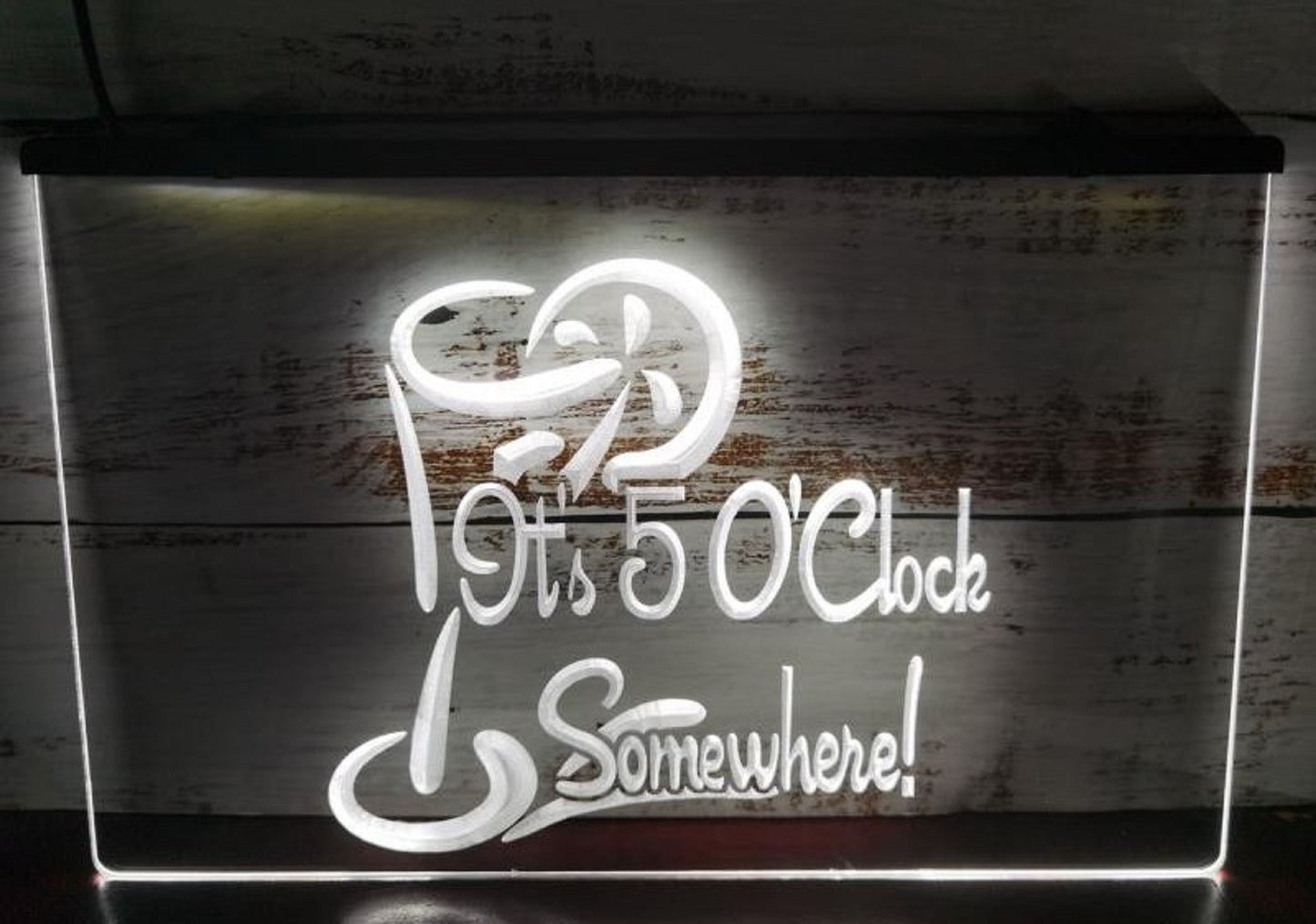 Neon Sign It's 5 O'Clock Somewhere Wall Hanging Table Top Decor