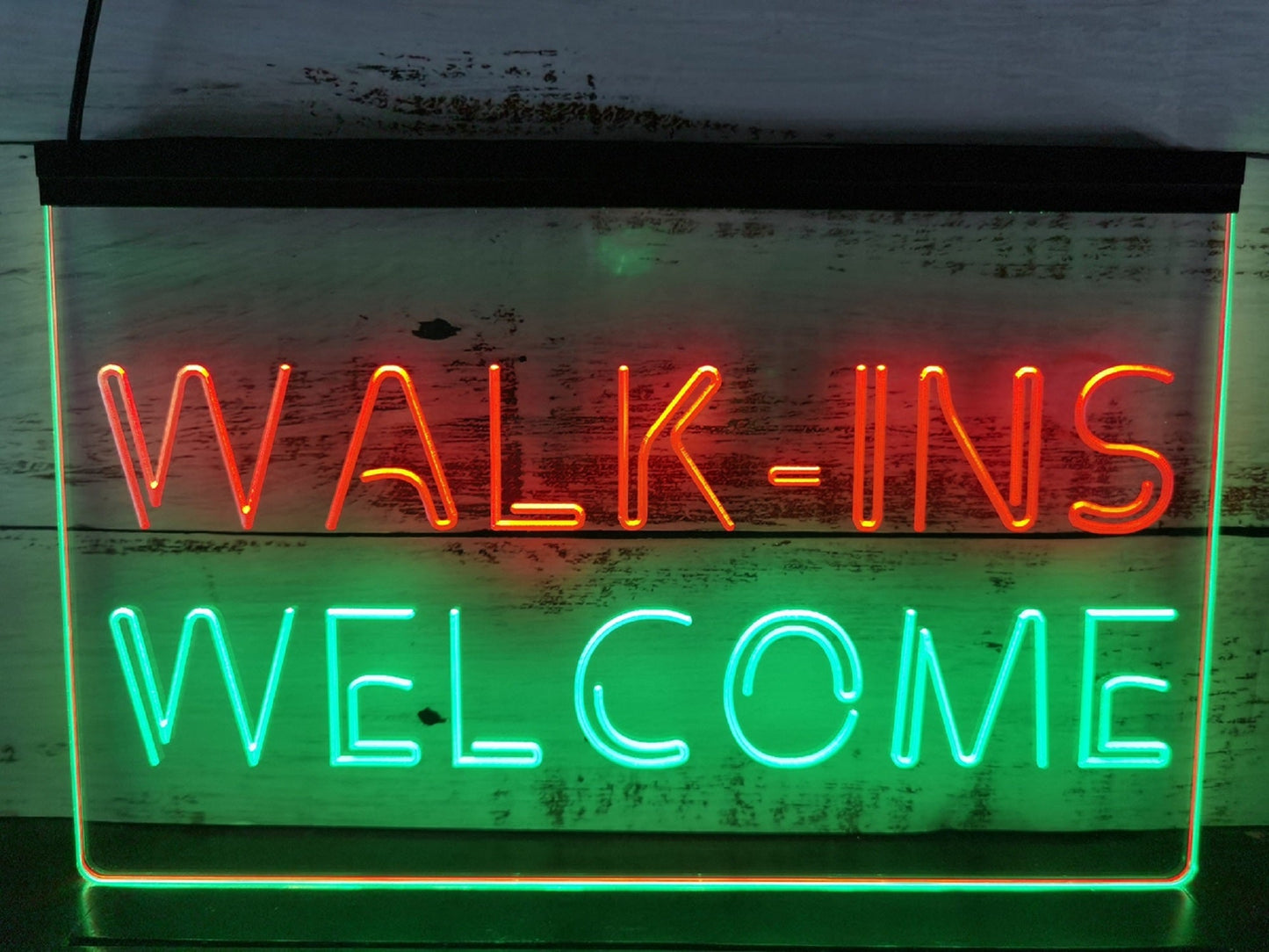 Neon Sign Dual Color Walk Ins Welcome Store Shop Restaurant Coffee Shop Decor