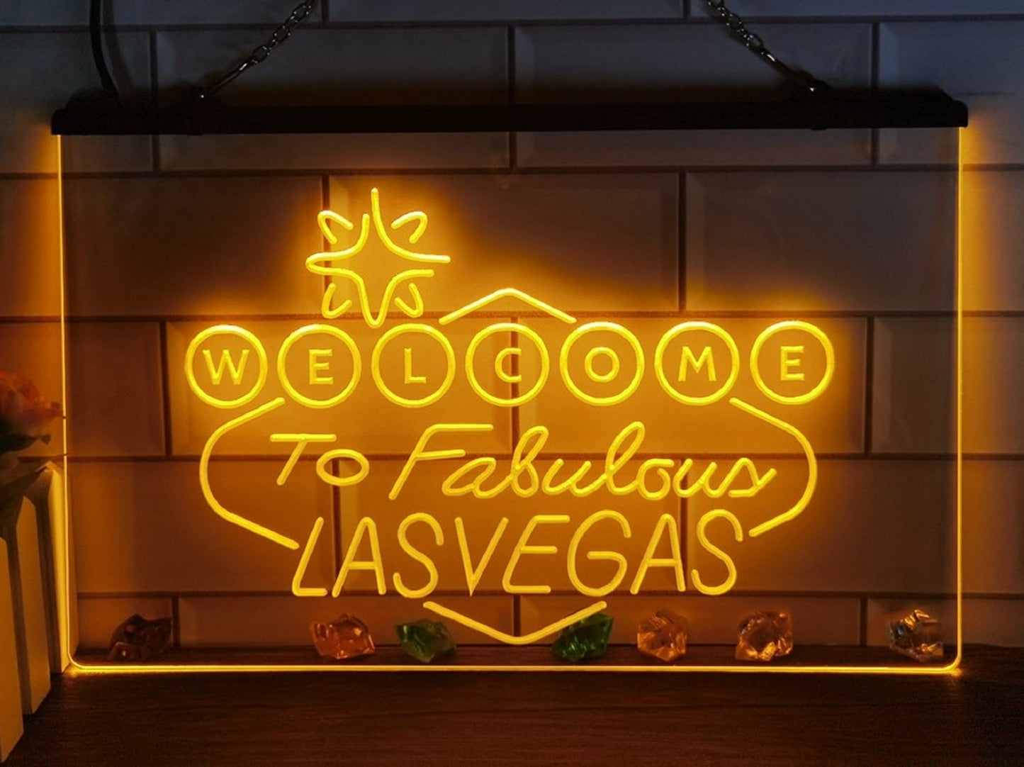 Neon Sign Welcome to Las Vegas Wall Hanging Table Top Home Decor