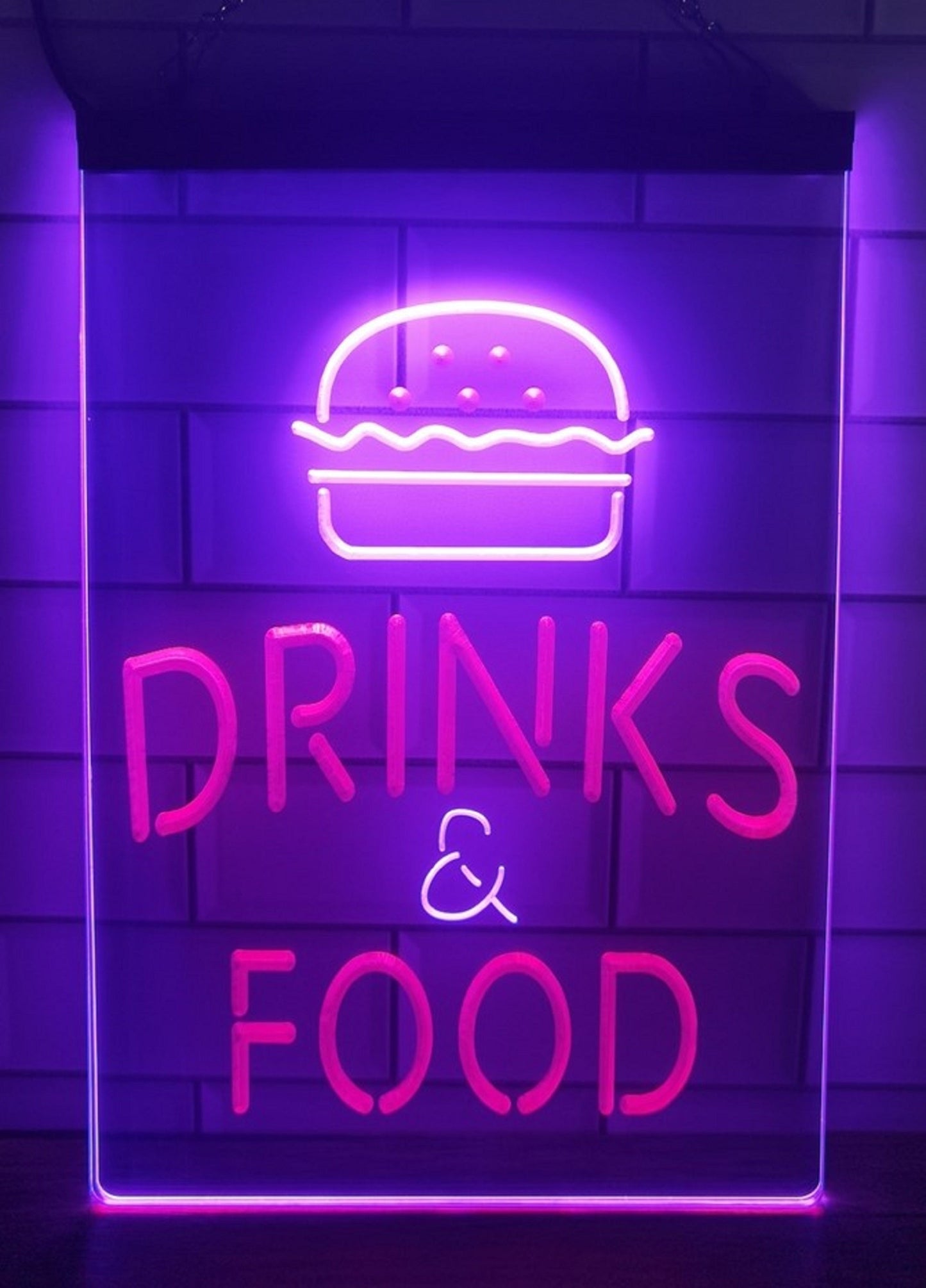 Neon Sign Dual Color Drinks & Food For Fast Food Coffee Shop Decor
