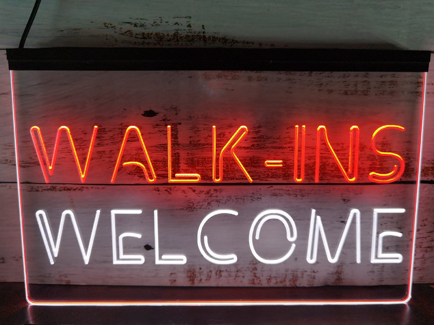 Neon Sign Dual Color Walk Ins Welcome Store Shop Restaurant Coffee Shop Decor