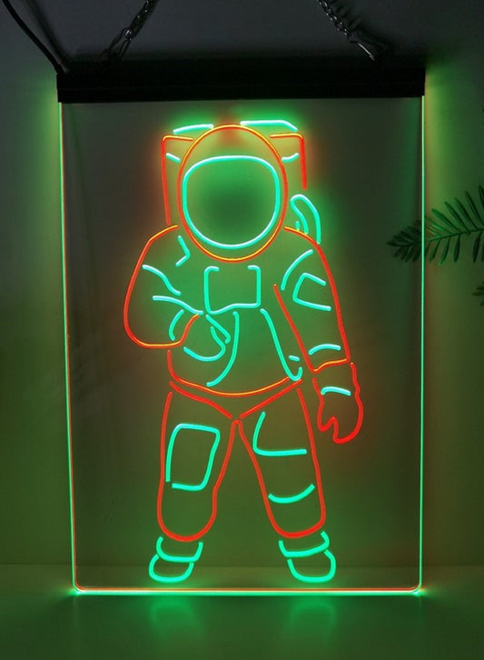 Neon Sign Dual Color Astronaut Wall Hanging Table Top Decor