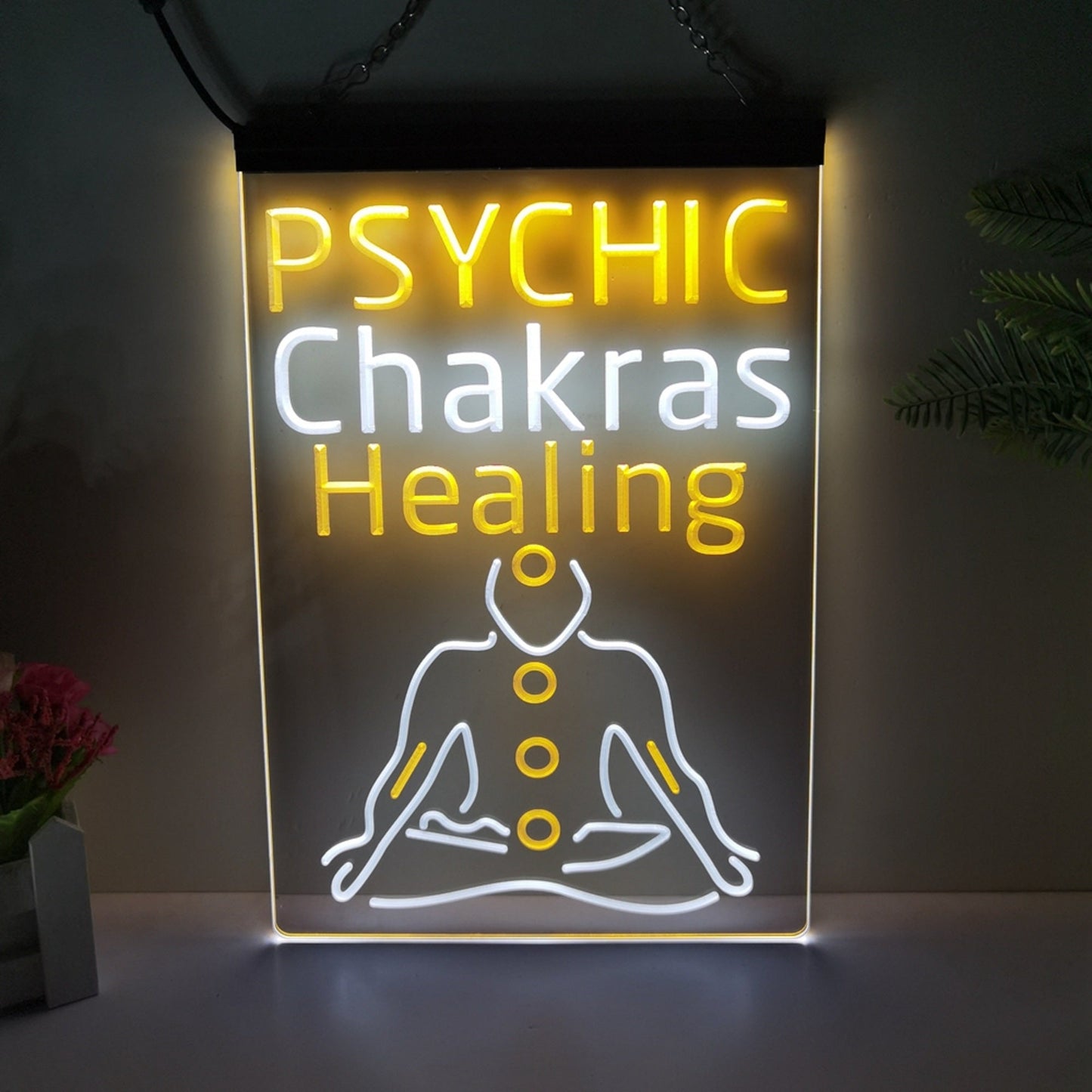 Neon Sign Dual Color Psychic Chakras Healing Wall Desktop Decor Free Shipping