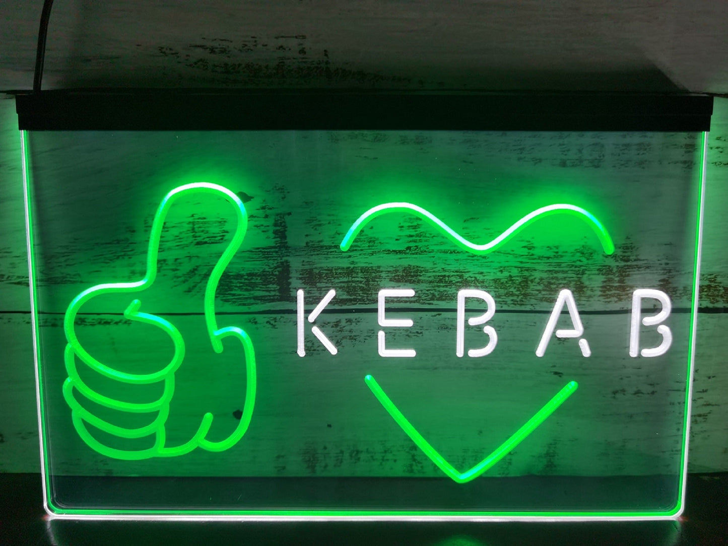 Neon Sign Dual Color Love Kebab Restaurant Fast Food Shop Decor