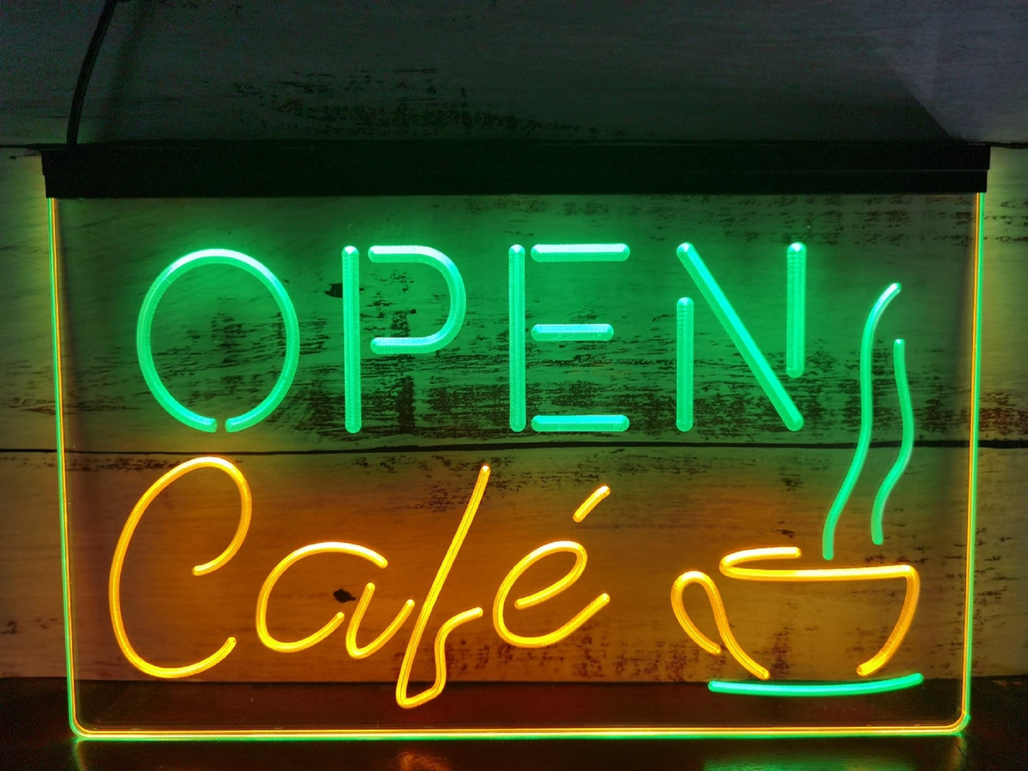 Neon Sign Dual Color Open Café For Coffee Shop Wall Desktop Decor
