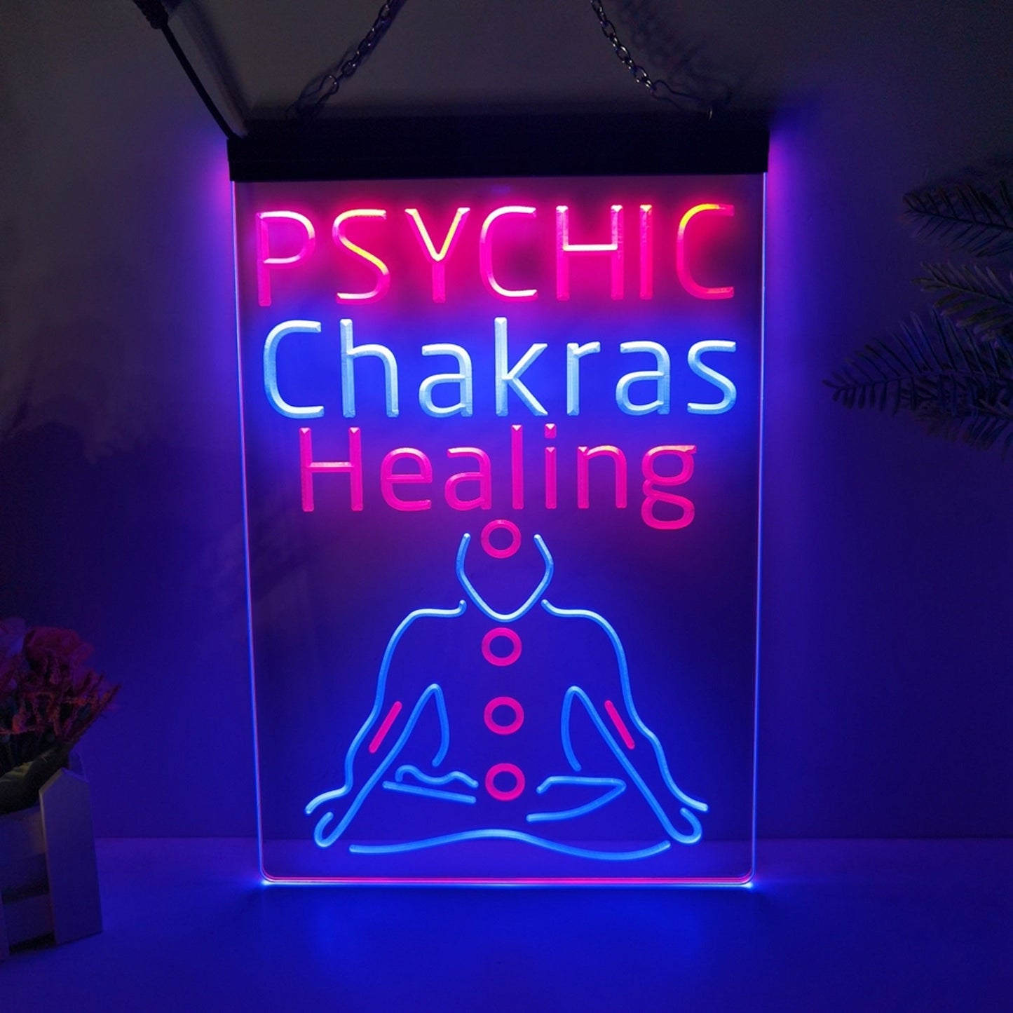 Neon Sign Dual Color Psychic Chakras Healing Wall Desktop Decor Free Shipping