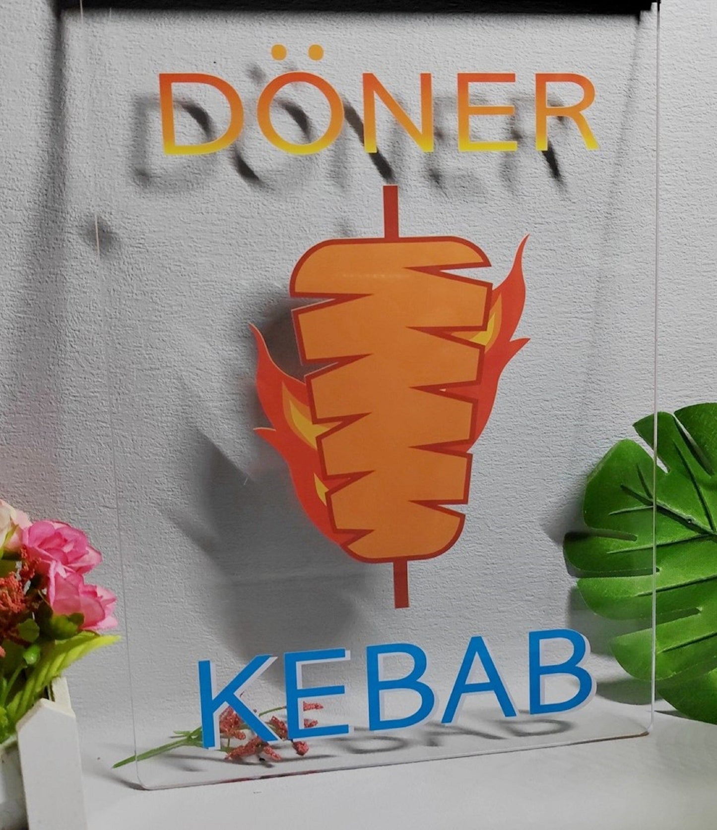 Neon Sign Multicolour Luminous Doner Kebab Restaurant Fast Food Shop Decor