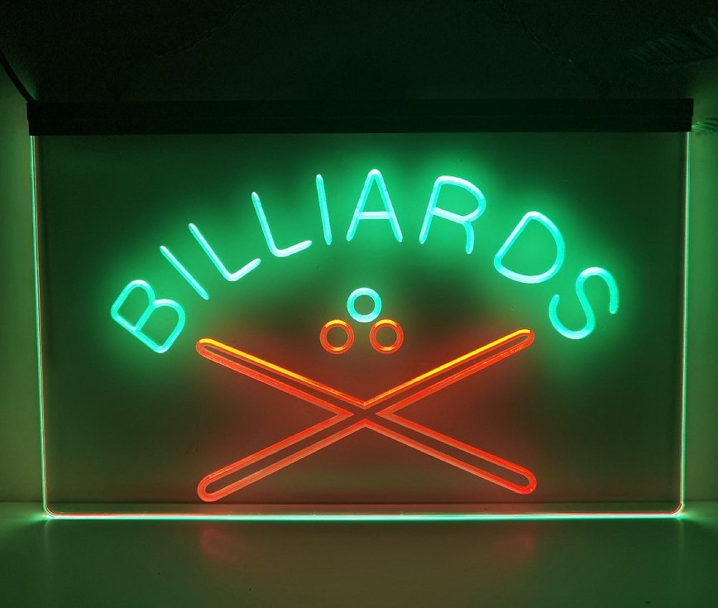 Neon Sign Dual Color Billiards Cue Wall Desktop Billiards hall Decor Free Shipping