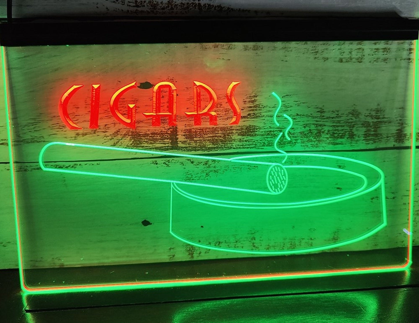 Neon Sign Dual Color Cigar Ashtray Cigar Lounge Smoke Shop Decor Free Shipping