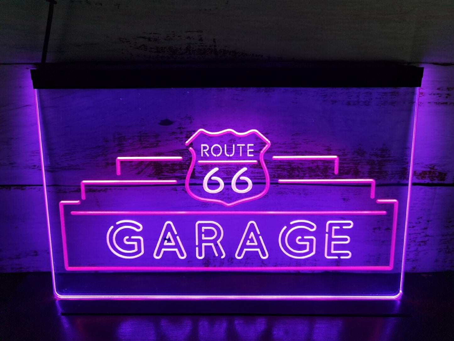 Neon Sign Dual Color Route 66 Garage Home Wall Desktop Decor Free Shipping