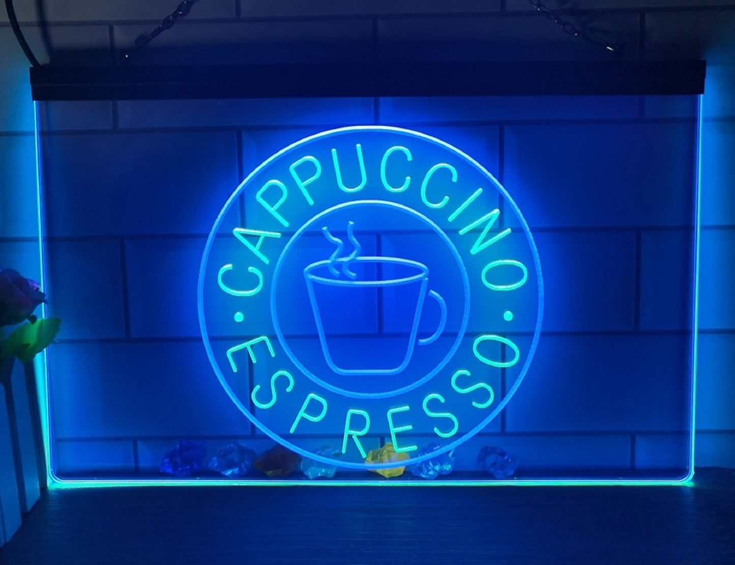Neon Sign Dual Color Cappuccino Espresso For Coffee Shop Wall Desktop Decor