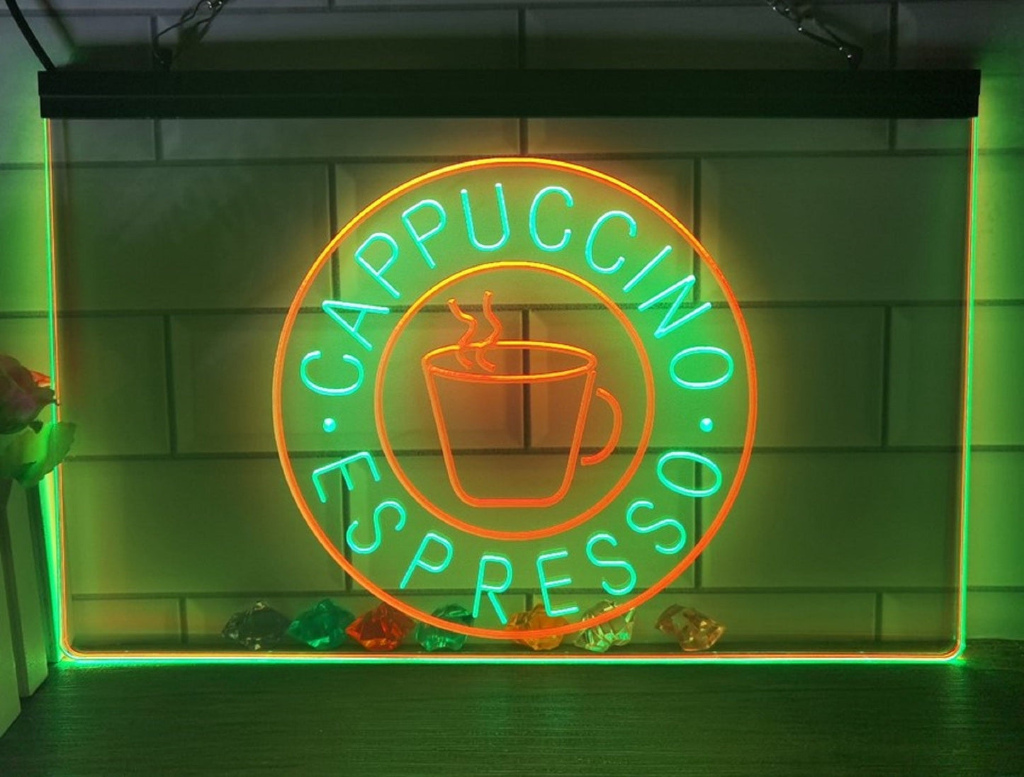 Neon Sign Dual Color Cappuccino Espresso For Coffee Shop Wall Desktop Decor