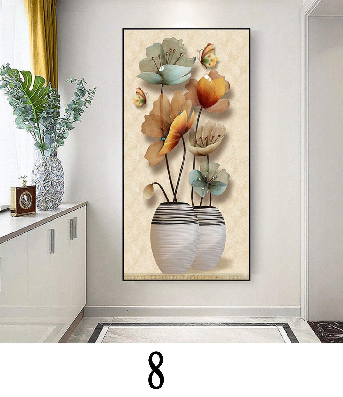 Print On Canvas Flowers Wall Hanging Home Decor NO Frame