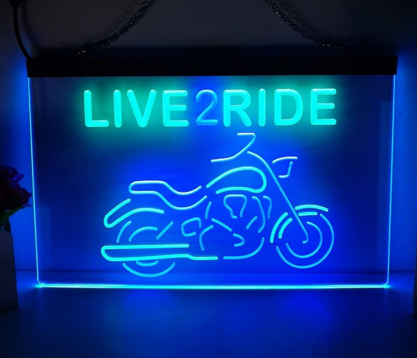 Neon Sign Dual Color Live 2 Ride Home Wall Desktop Decor Free Shipping