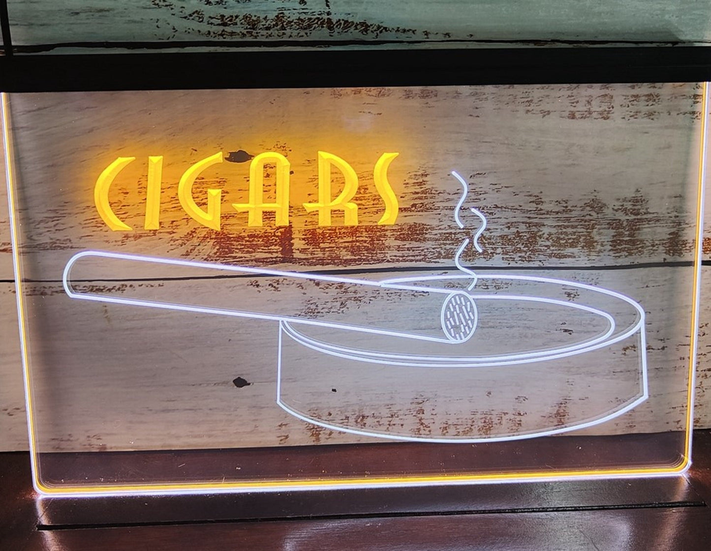 Neon Sign Dual Color Cigar Ashtray Cigar Lounge Smoke Shop Decor Free Shipping