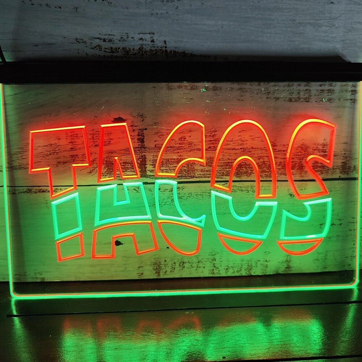 Neon Sign Dual Color Tacos Mexican Restaurant wall Desktop Decor