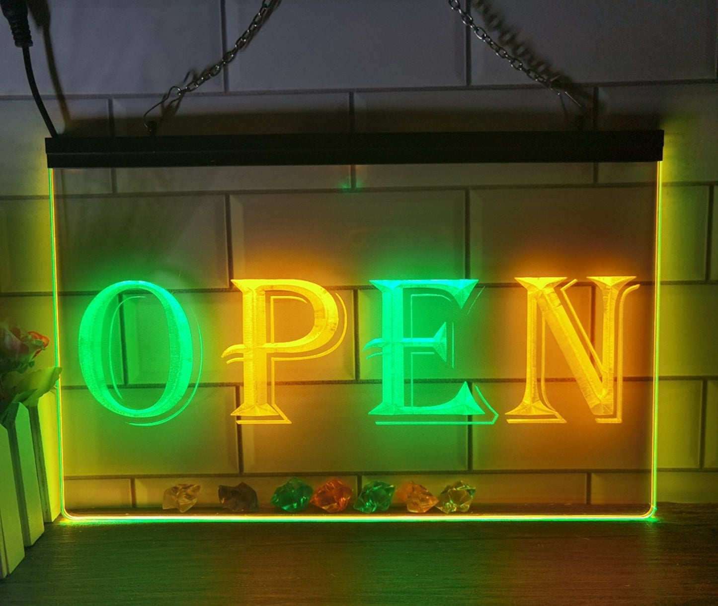 Neon Sign Dual Color Shop Open Store Shop Restaurant Coffee Shop Decor