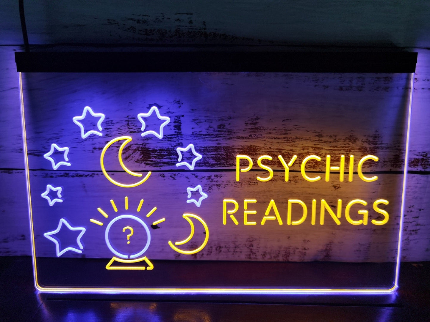 Neon Sign Dual Color Psychic Readings Crystal Ball Wall Desktop Decor