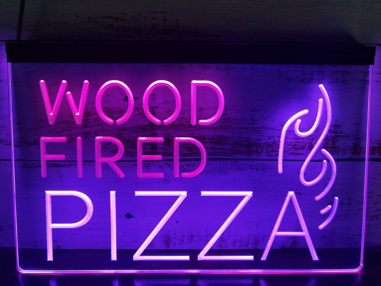 Neon Sign Dual Color Wood Fired Pizza Wall Decor Pizza Restaurant Decor