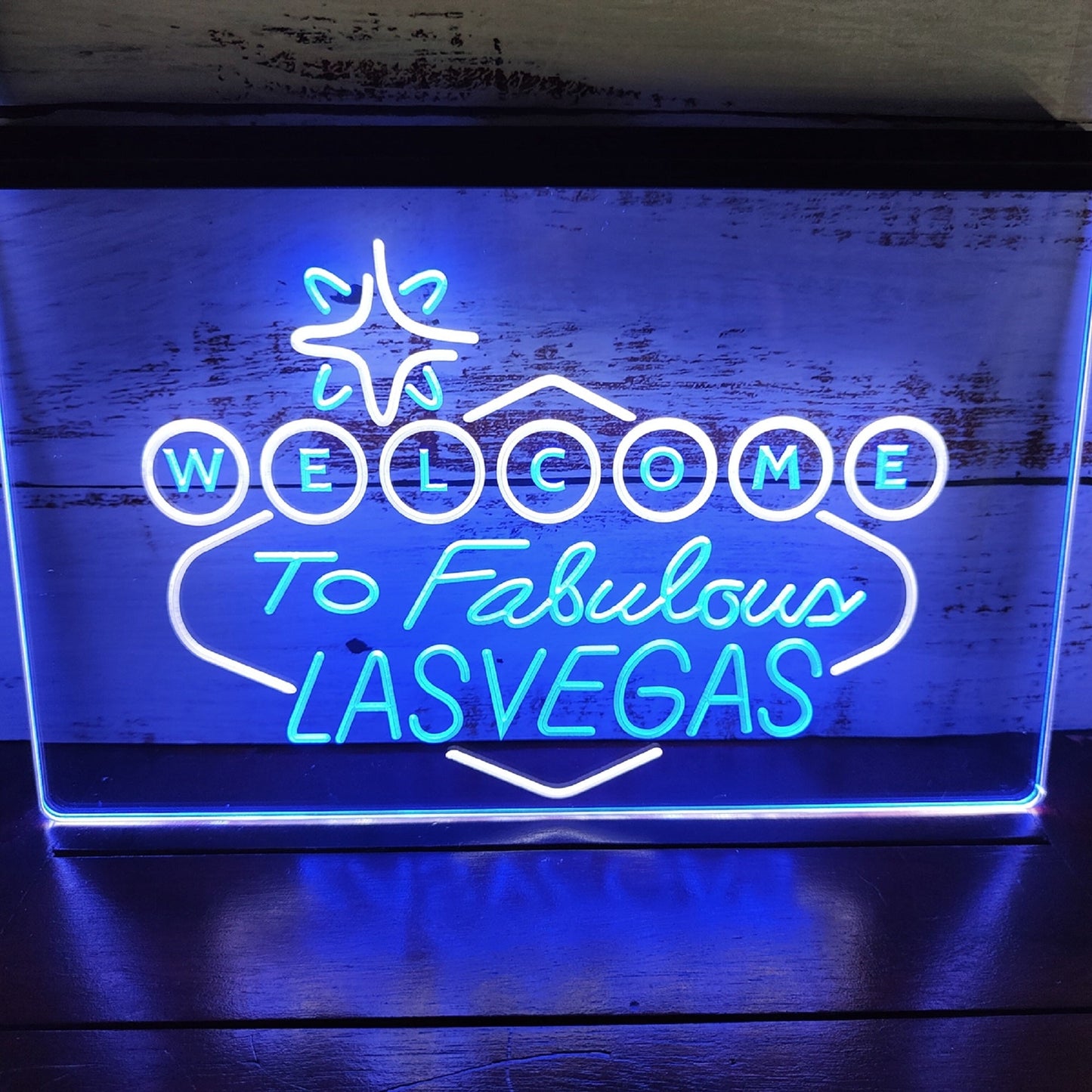 Neon Sign Dual Color Welcome to Las Vegas Wall Hanging Table Top Home Decor