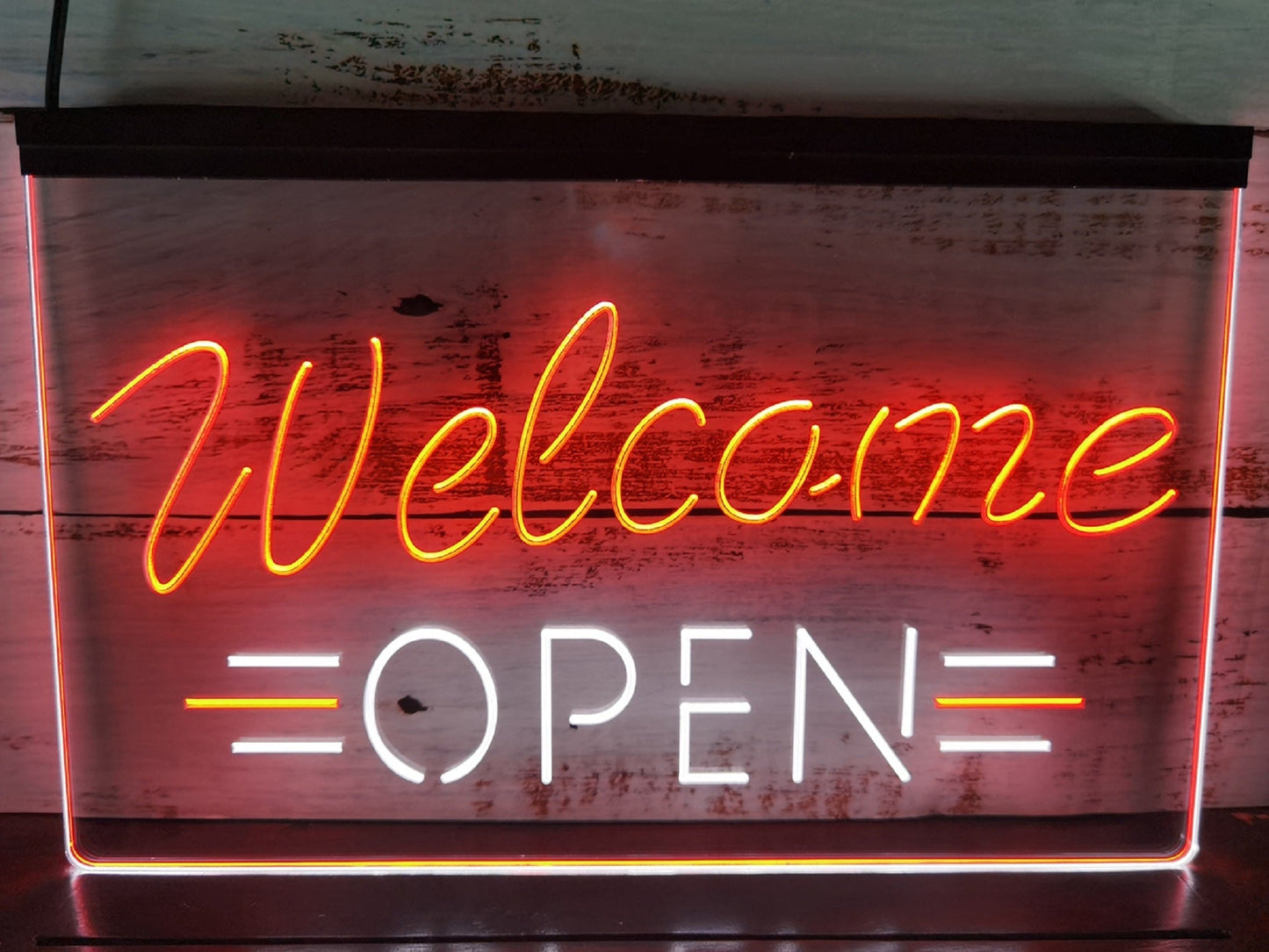 Neon Sign Dual Color Welcome Open Store Shop Restaurant Coffee Shop Decor