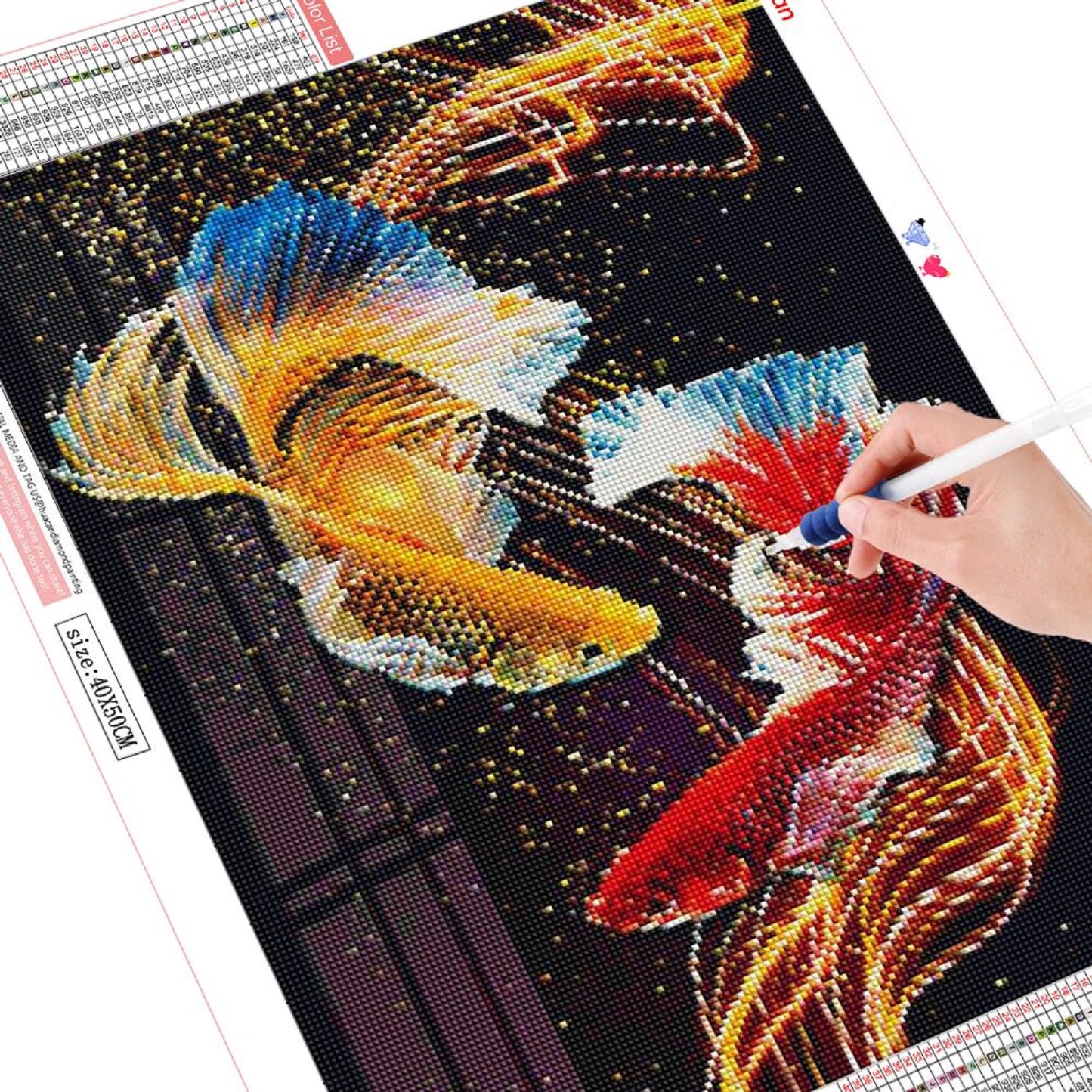 DIY Diamond Painting Colorful Fish Diamond Painting Kit Wall Art f2