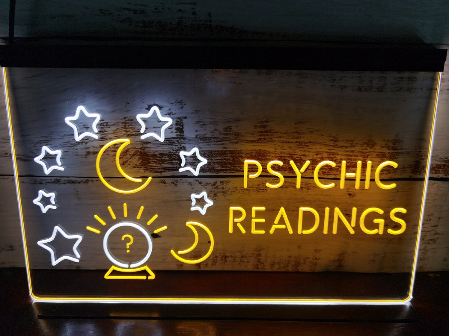 Neon Sign Dual Color Psychic Readings Crystal Ball Wall Desktop Decor
