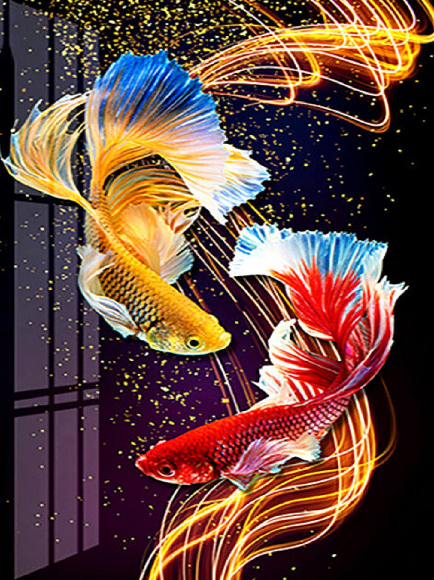 DIY Diamond Painting Colorful Fish Diamond Painting Kit Wall Art f2