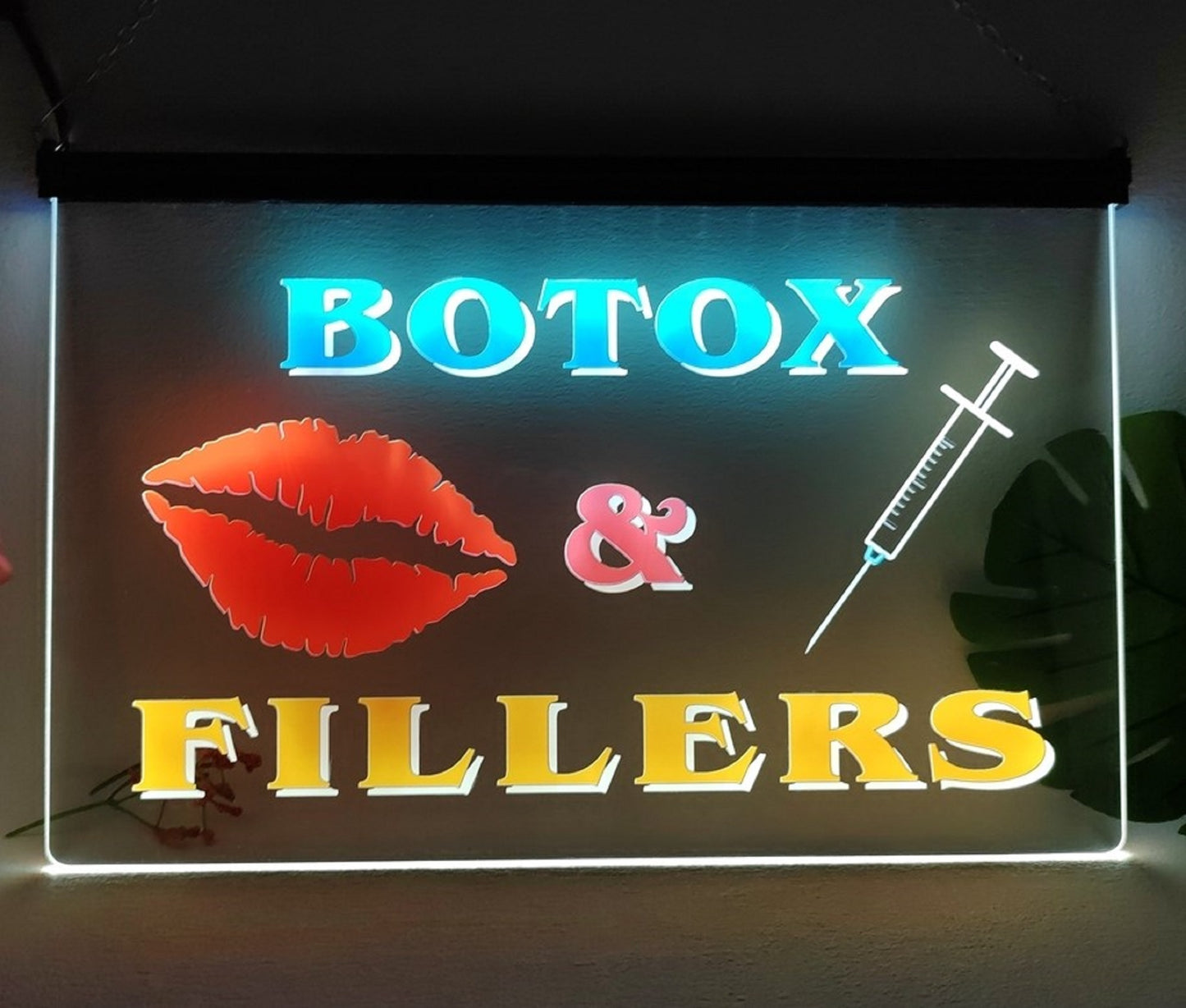 Neon Sign Multicolor Luminous Botox & Fillers Wall Desk top Decor